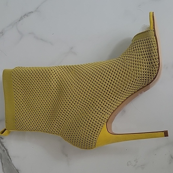 SoMe - Yellow Peep Toe Stiletto Booties - Picture 2 of 3